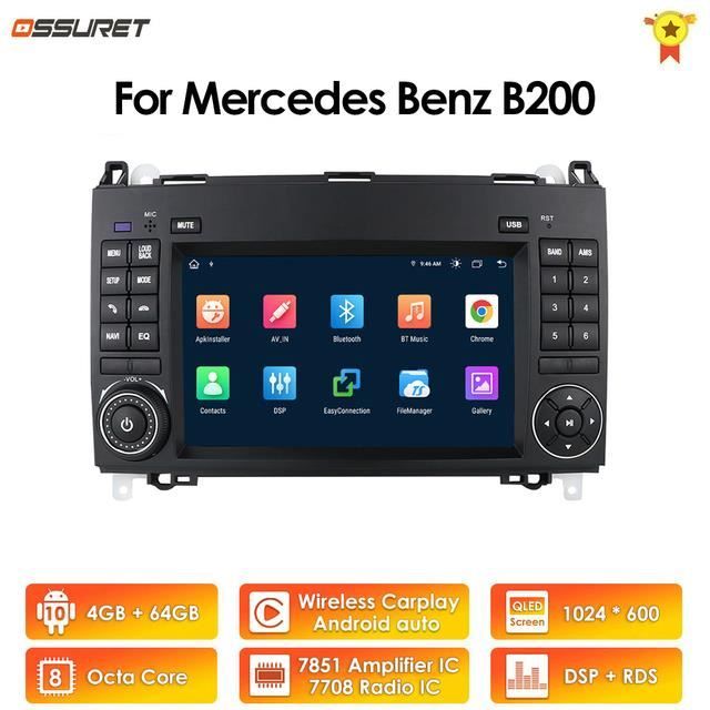 4G+64G 7 ''2Din Android Autoradio GPS pour Mercedes Benz B200 Sprinter W906 W639 AB Classe W169 W245 Viano Vito Audio Bluetooth
