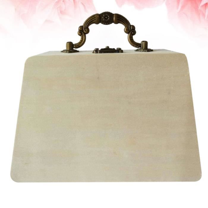 Diy Wooden Painting Jewelry Storage Portable Jewelery Container Makeup Organizer Table Bin BOITE A BIJOUX