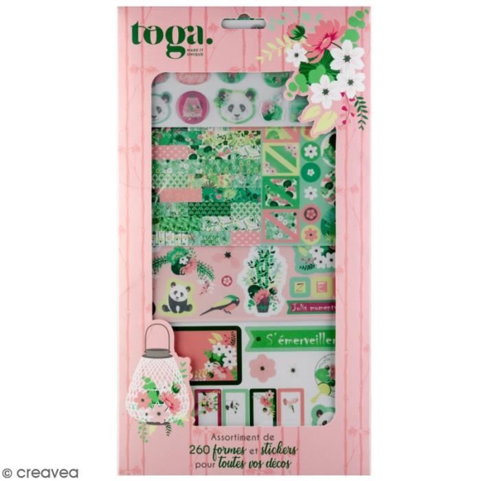 Kit Scrapbooking Formes et Stickers - Kyoto - 260 pcs