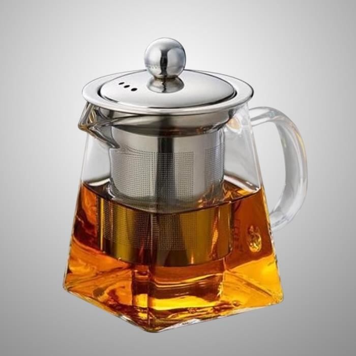 Crépine de filtre en acier inoxydable théière en verre transparent résistant à la chaleur pour thé Oolong au jasmin en vrac THE