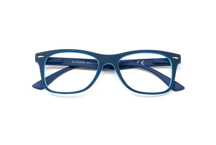 Lunettes Loupe De Lecture +4 Dioptries - Monture Bleu Tendance Pour Voir Les Petits Détails