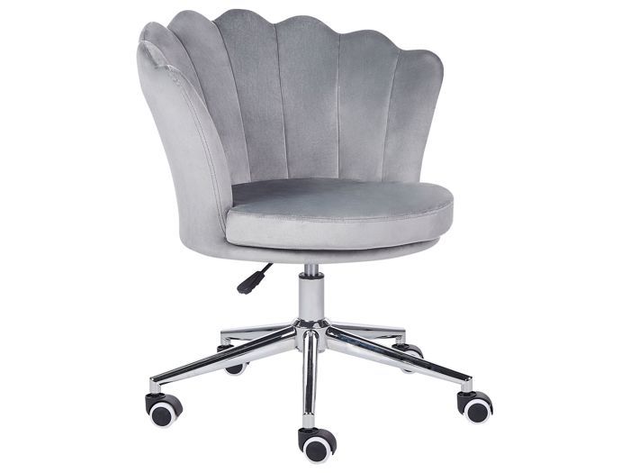 Chaise de bureau en velours gris MONTICELLO Chaise de bureau en velours gris MONTICELLO