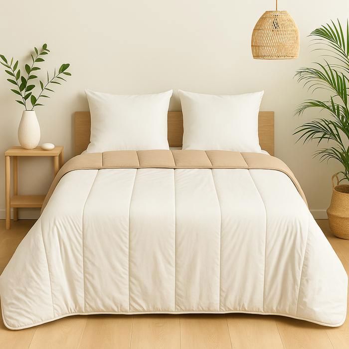 Couette légère - MORTREUX - 240 x 260 cm - Spécial été - Microfibre 80g