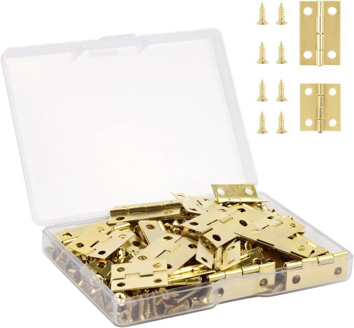 70 Pièces Petites Charnieres Modelisme, Mini Charnières Miniatures Laiton Charniere Plate Inox