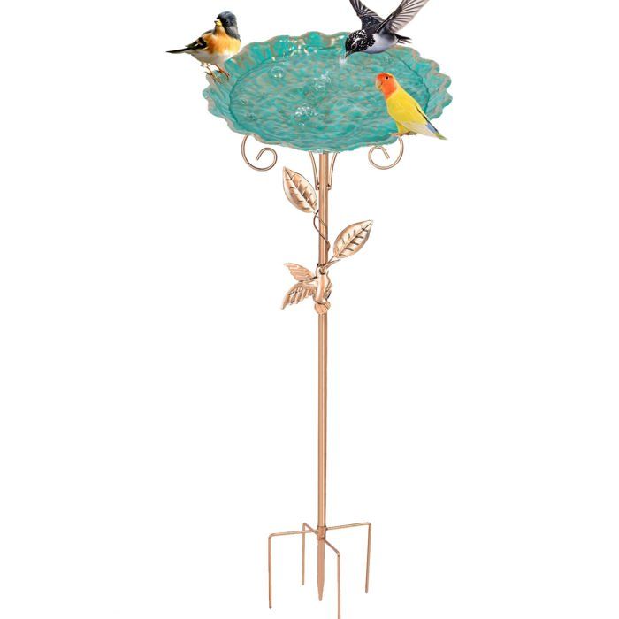 Meilleurs prix pour Bain doiseaux pour lextérieur Abreuvoir Oiseaux Exterieur sur PiedMangeoire Oiseaux Sauvage avec Pieu dacier à Cinq Griffes