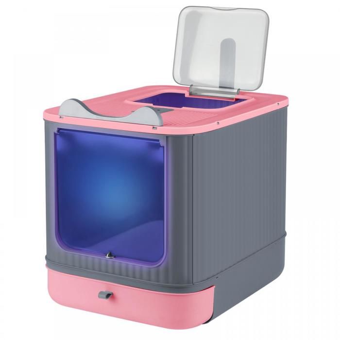 Meilleurs prix pour YIYI. BAC À LITIÈRE FERMÉ POUR CHAT AVEC LUMIÈRE UV -  PELLE À LITIÈRE POUR CHAT - ROSE - 445*345*365CM.