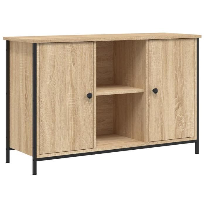Printemps/été 2025 Meuble TV Chêne sonoma - JM - haute de gamme - 100x35x65 cm bois dingénierie EU2100