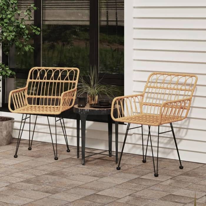 SALE 2025Chaises de jardin - lot de 2 - Fauteuils de Jardin - accoudoir 56x64x80 cm Résine tressée - 56x64x80 cm1055 Kg 5391