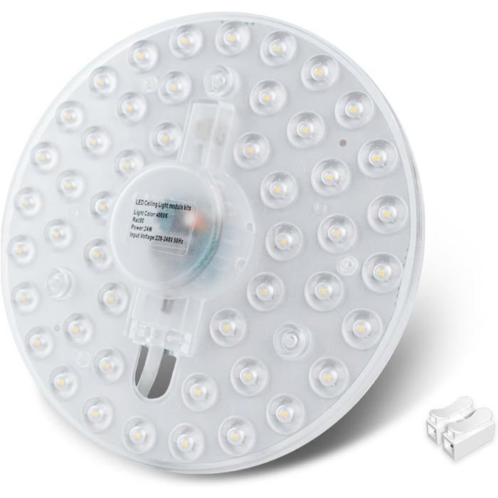 ZAYHO-24W LED Module Conversion Kit pour Plafonnier Blanc Naturel 4000K ...