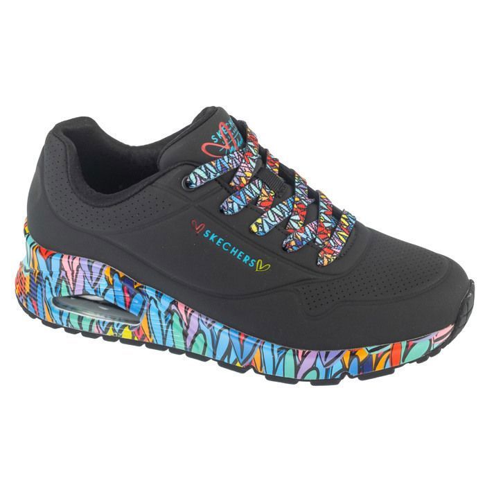 Skechers Baskets Femme - Noir - Skechers Uno - Ravaged Love