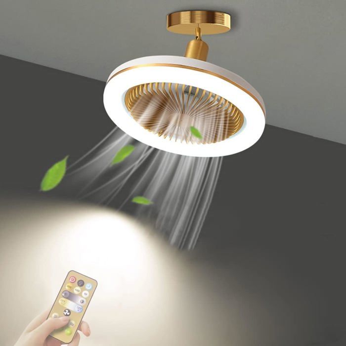 Ventilateur Plafond Ventilateur Plafond avec Lumiere 30W Silencieux Télécommande Dimmable - Wrming