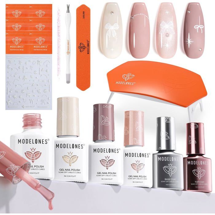 Kit Manucure Gel 6 Vernis + 3 Poly - Couleurs Classiques (blanc, Rouge, Rose, Noir) - COSCELIA - Neuf