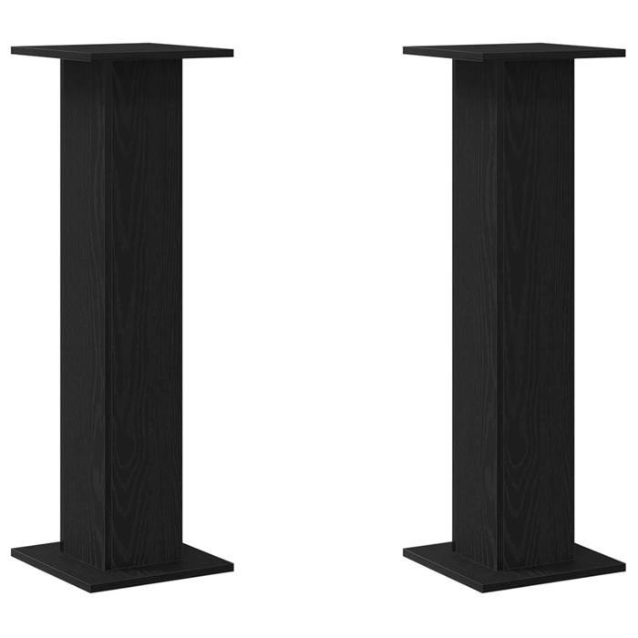 Supports denceintes en bois - vidaXL - Chêne noir - 30x30x95 cm - Finition mate - Forme rectangulaire