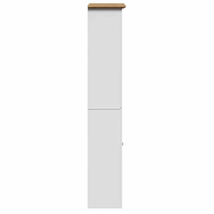 Soldes Printemps Armoire de salle de bain - SOLOMOON - Meuble wc - BODO blanc et marron 44x30x160 cm SSS1800