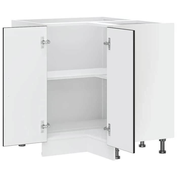 Moderne Placard dangle de cuisine Lucca SWEETY Meuble bas de cuisine noir bois dingénierie 75.5x75.5x81.5 cm BB963