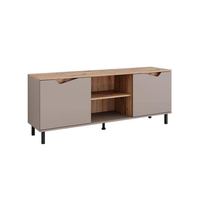 Meuble TV Marelle 150x60cm avec 2 portes Grège/Chêne Artisan Vicco 57839 Meuble TV Marelle 150x60cm avec 2 portes Grège/Chêne Artisan Vicco 57839