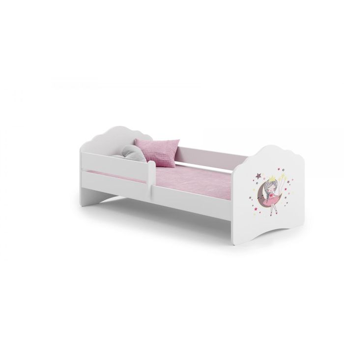 Lit enfant - KOBI - FALA BAR - 70x140 cm - Rose/Violet - Matelas 7 cm inclus