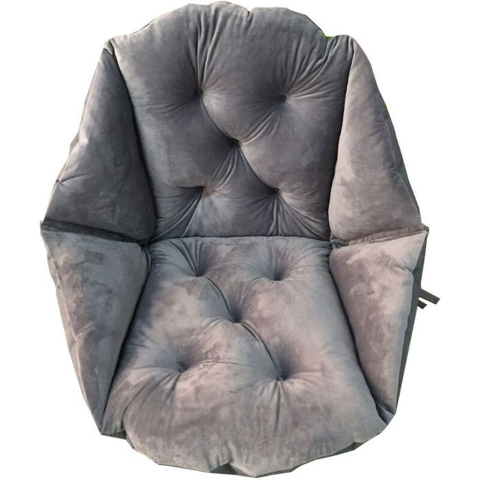 Galette de chaise Coussin Fauteuil Rotin Balançoire Suspendue Oeuf Rotin Chaise Coussin Jardin Patio Housse De Coussin Gris 48x52cm