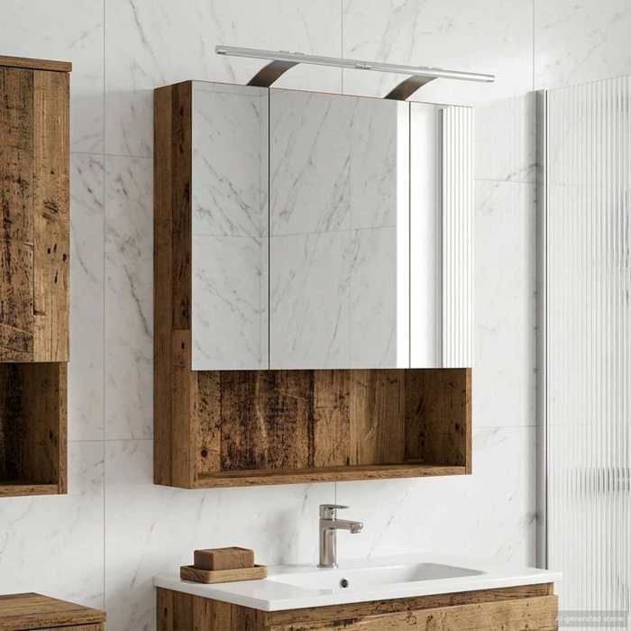 vidaXL Armoire Miroir de Salle de Bain Bois ancien 60 x 14.5 x 70 cm 889197