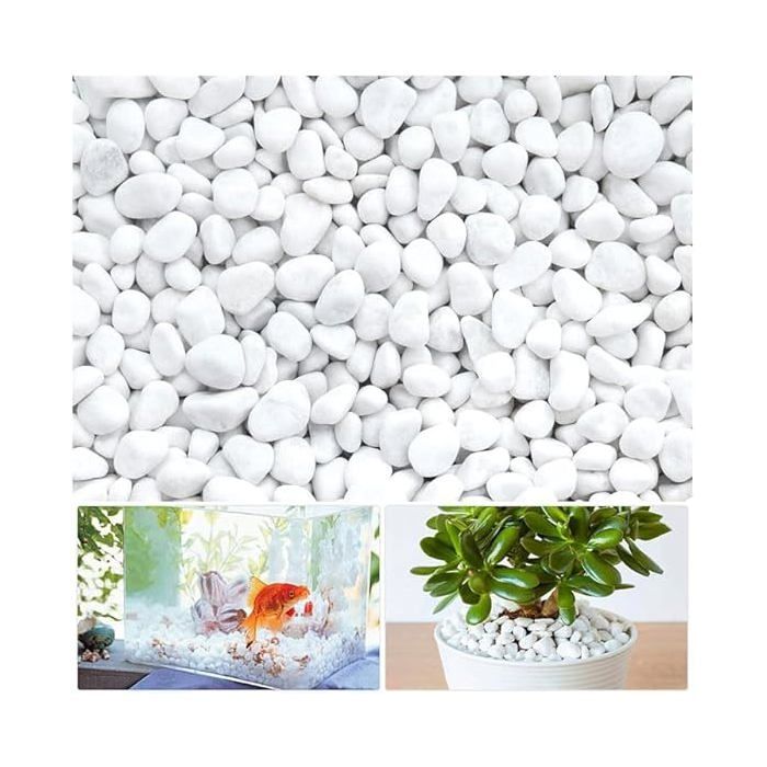 Gravier Galets Pierres Petits Cailloux de Marbre Blanc Naturels Cailloux Décoratifs Blancs pour Aquarium Décorations de Jin P PERLE
