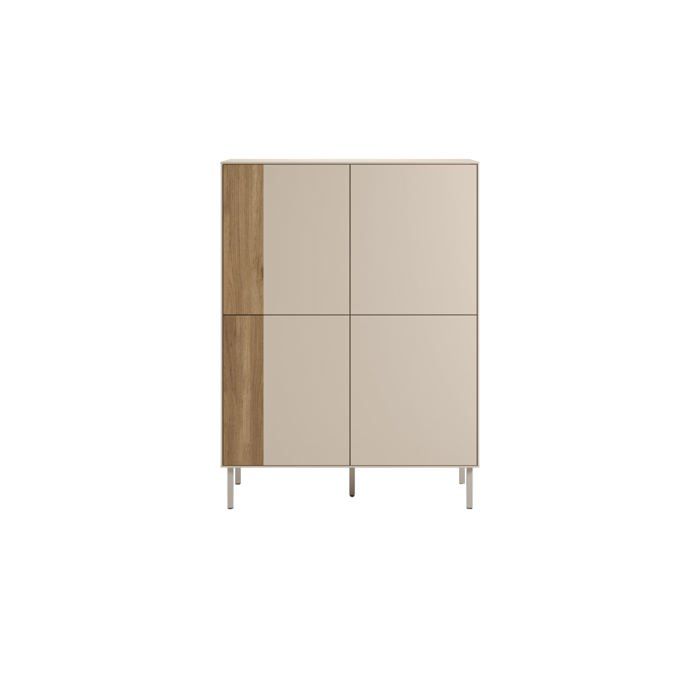 ELDIO - Commode 2 tiroirs en mélamine Beige