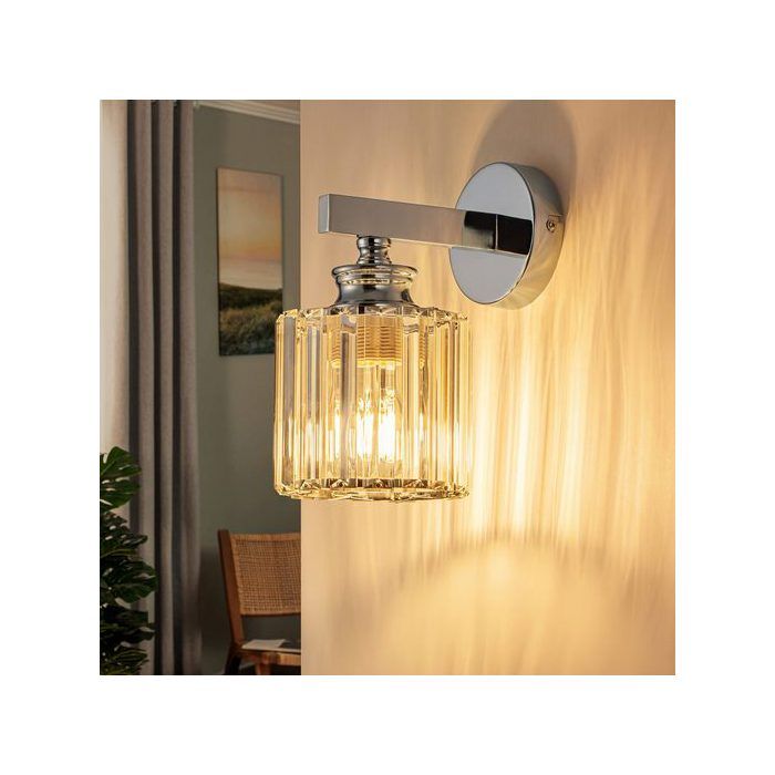 NETTLIFE Applique en cristal applique moderne applique E27 à utiliser comme lampe de chevet