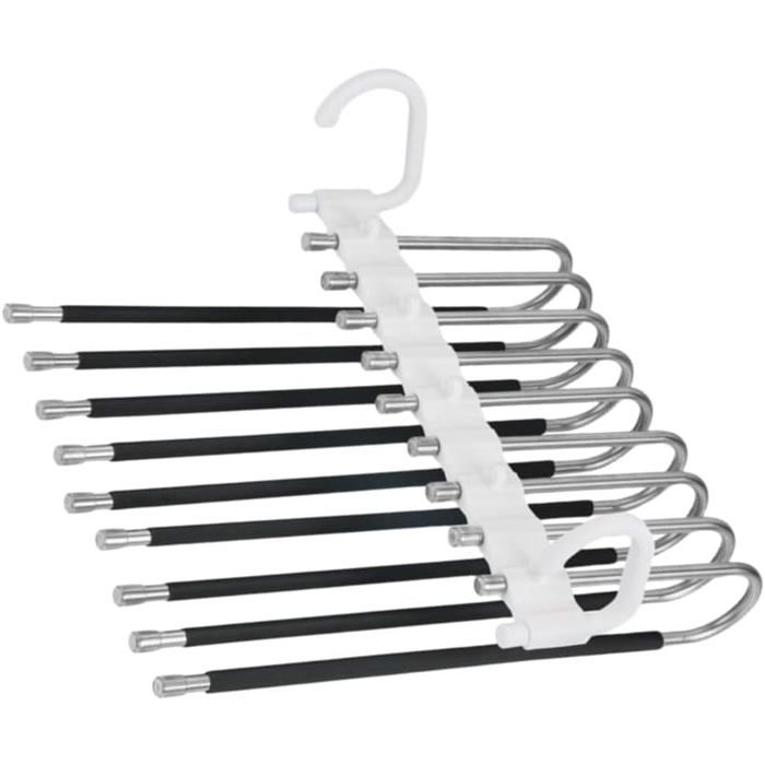 Lot de 2 Cintres Pliants 9 Couches – Économiseur dEspace Multifonction – Pour Pantalons Écharpes Jeans – Trou Suspendu
