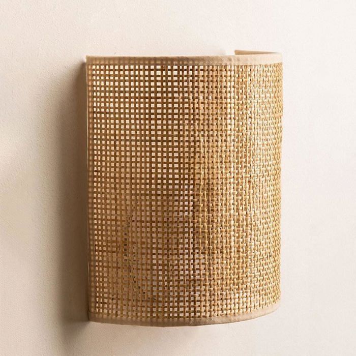 Lampe murale en osier Vintage moderne et minimaliste applique murale en rotin Wabi Sabi bambou tissé applique murale