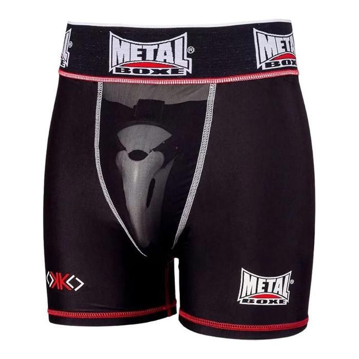 Short de boxe Noir/Rouge Homme Metal Boxe Shorty Extra Cup