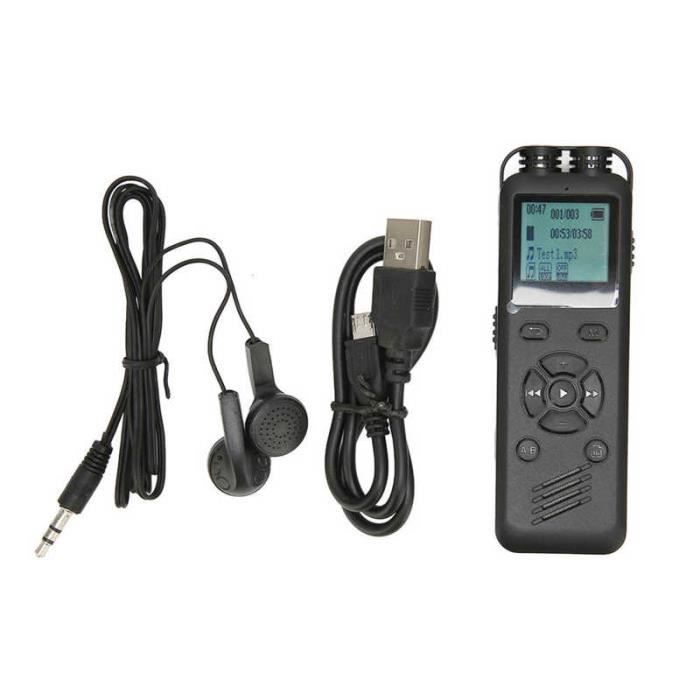 Dictaphone Magnétique 3072 Kbps – 4000 Heures – Réduction Bruit DSP – Enregistreur Vocal Conférence
