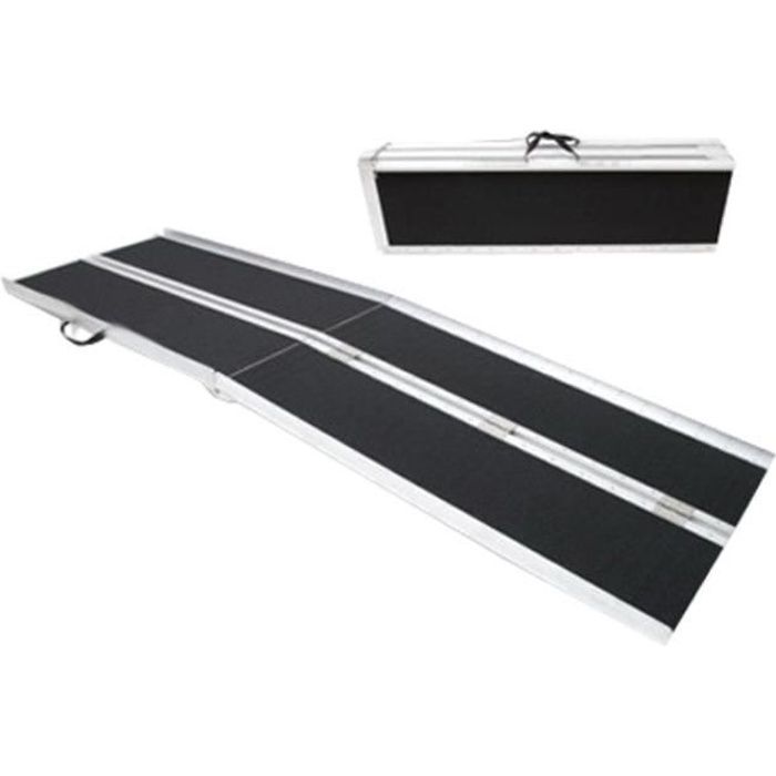 WORHAN® 3.05m Rampe Alu Pliable Valise Aluminium Pour Fauteuil Roulant Chargement Scooter Plate-Forme Aluminium Anodisé 305cm R10J