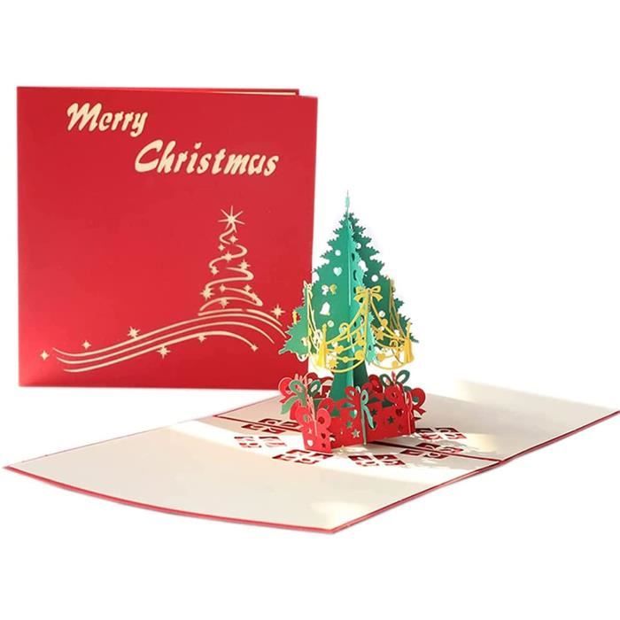 3D Carte de Noël,3D Pop Up Holiday Cartes de voeux sapin de Noël,3D Pop-Up  Cartes Postales avec Enveloppe Carte,Cartes de voeu[469] - Cdiscount  Beaux-Arts et Loisirs créatifs