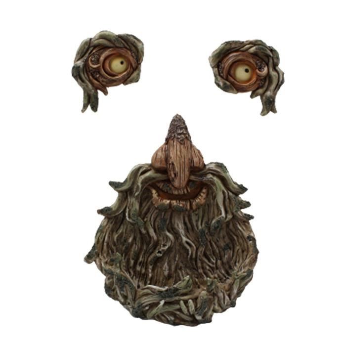 Décoration Jardin Halloween Visage Arbre 3D En Résine - Sculpture Effrayante Avec Mains - Environ 11x15 Cm Et 13,5x18 Cm