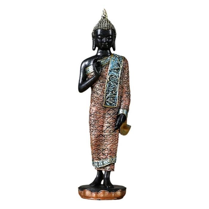 Statue Bouddha Méditation 25 Cm Bleu Noir - Décoration Zen Pour Maison, Bureau, Mandir - Idée Cadeau Spirituel
