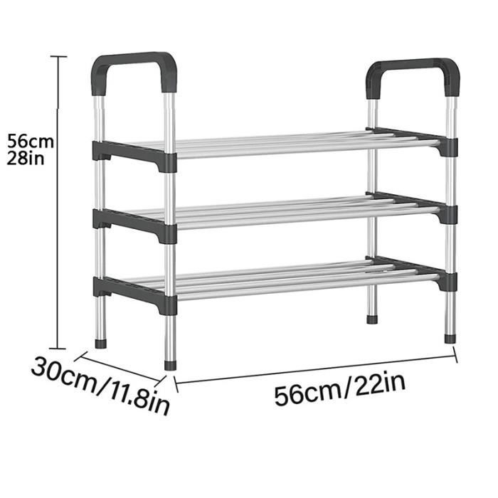 Organisateur à Chaussures Extensible – Pour Dressing Ou Placard, Fond 450 Mm, Couleur Anthracite, Soft Closing