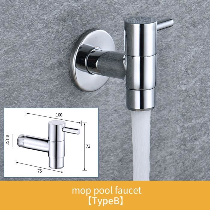 Robinet De Jardin Extérieur Acier Inoxydable 25 Cm - Filetage G1/2, Finition Brossée - Pour Machine à Laver, Arrosage, Baril De Pluie - 8