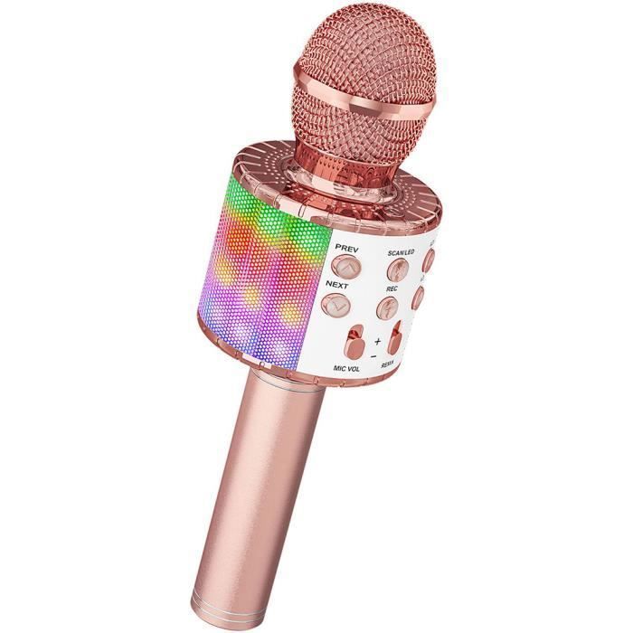 Microphone sans Fil Karaoké, Ankuka Micro Karaoke Enfant avec Lumières LED de Danse, Microphone Bluetooth pour Enfants Fille Garcon pour Fête Chanter Idée Cadeau de Noël Anniversaire Noir | Rakuten