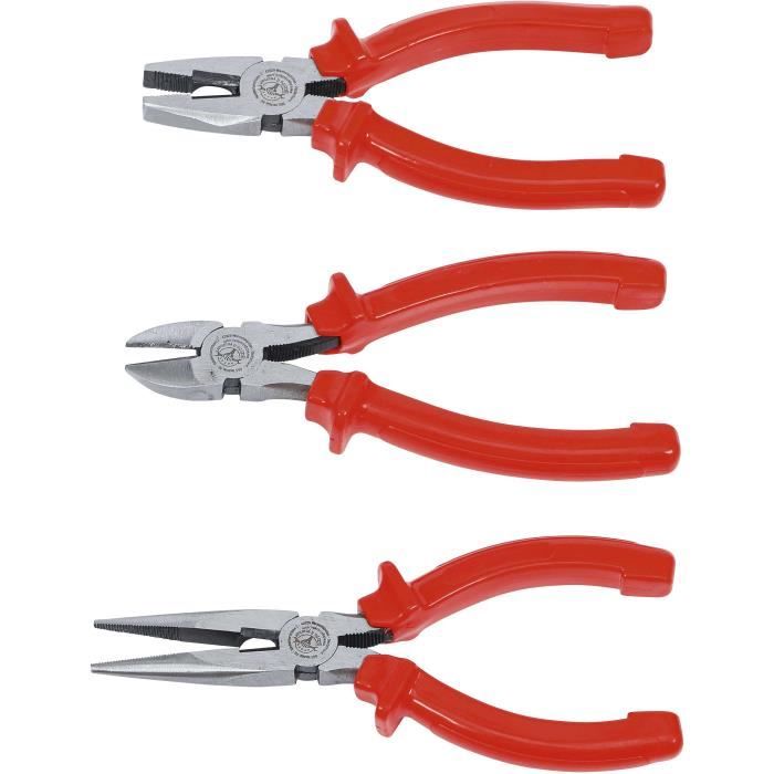 Jeu de pinces - BGS DIY 70054 - 3 pièces - Acier - Rouge
