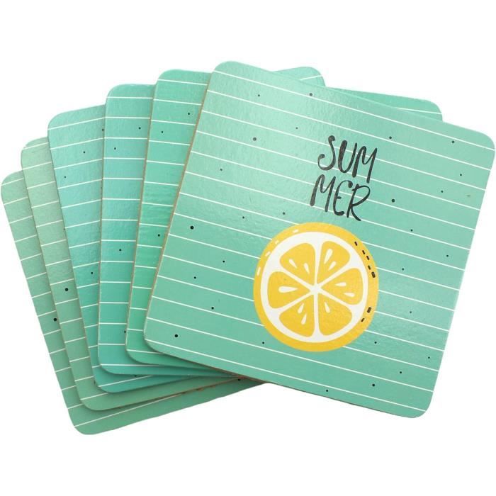 Montoj Dessous De Verre Absorbant Motif Mouette En Colère, Bois, 1, 4 Pieces Set