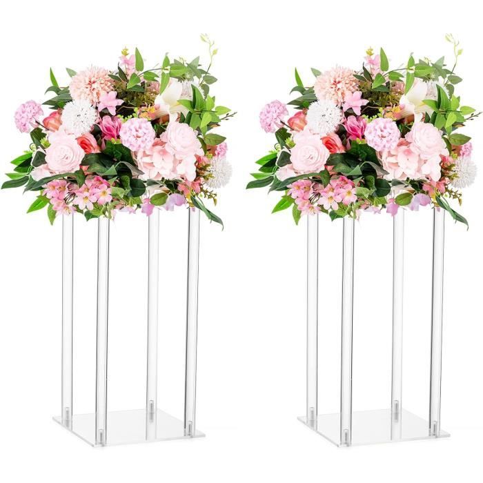 Lot De 4 Vases Ronds En Acrylique Transparent - Pour Centres De Table, événements, Décoration Intérieure - Design Moderne Et élégant