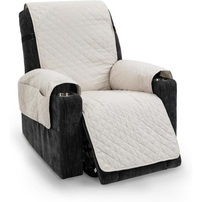 Housse Pour Fauteuil électrique Housse De Fauteuil Extensible 1 Place Avec Poches - Pour Chaise électrique, Canapé Ou Fauteuil Inclinable - 4 Pièces - Dark Blue Housse 4 Pièces Assise Dossier Accoudoirs