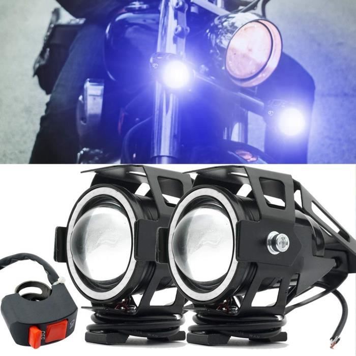 50W Phare Moto Feux Additionnels LED Phares Avant Moto Anti Brouillard Projecteur Spot LED 9~60V pour Truck Off Road 4X4 ATV,Noir