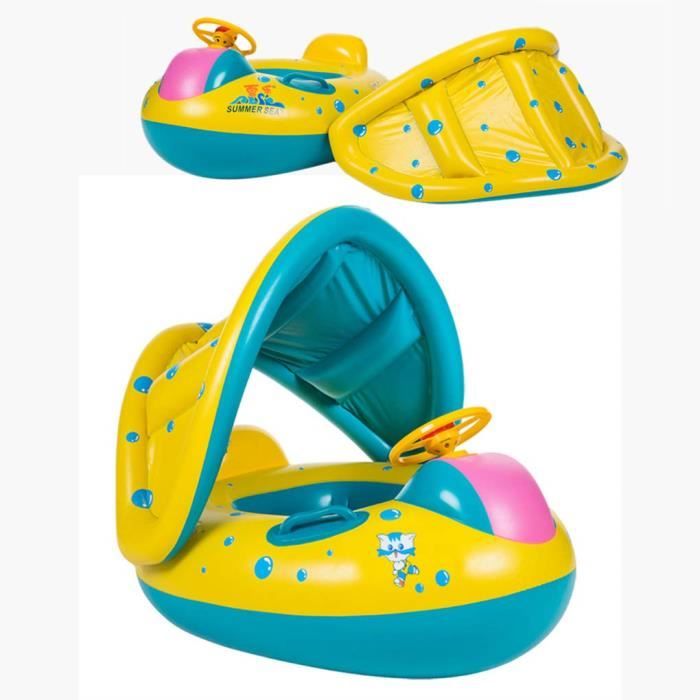 Bouee Gonflable Bebe Anneau De Natation Flotteur Piscine Avec Graduite De Chapeau De Soleil Pour L Age 6 36 Mois Achat Vente Bouee Brassard Cdiscount