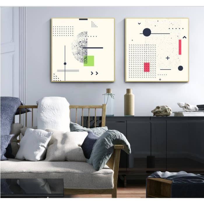 Moderne Simple Géométrique 2 Pièces Peintures Décoratives Mur Art Imprimer  Image Toile Peinture Affiche pour Salon Non Encadrée - Achat / Vente objet  décoration murale - Cdiscount