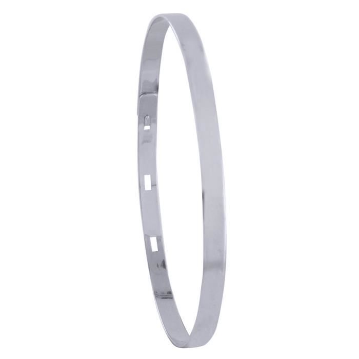 Bracelet Jonc Argent Rhodié Les Poulettes Bijoux - Plat 4mm - Réglable 5 6cm à 6cm Bracelet Jonc Argent Rhodié Les Poulettes Bijoux - Plat 4mm - Réglable 5 6cm à 6cm
