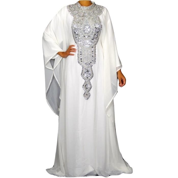 Robe Dubai Argente Papillon Caftan Oriental Mariage Sari Bollywood Achat Vente Robe De Ceremonie 2009836071114 Cdiscount
