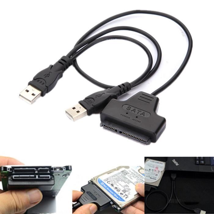 USB Vers SATA Série ATA 15+7 22P Adaptateur Cable pour Disque Dur 2.5" Disque Dur Cdiscount