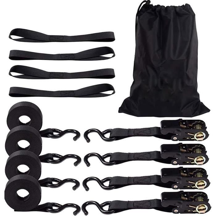Sangles D'Arrimage 8 Pièces - 40 Cm X 2 Cm, Boucle Serrage Nylon Pour Moto, Vélo, Kayak