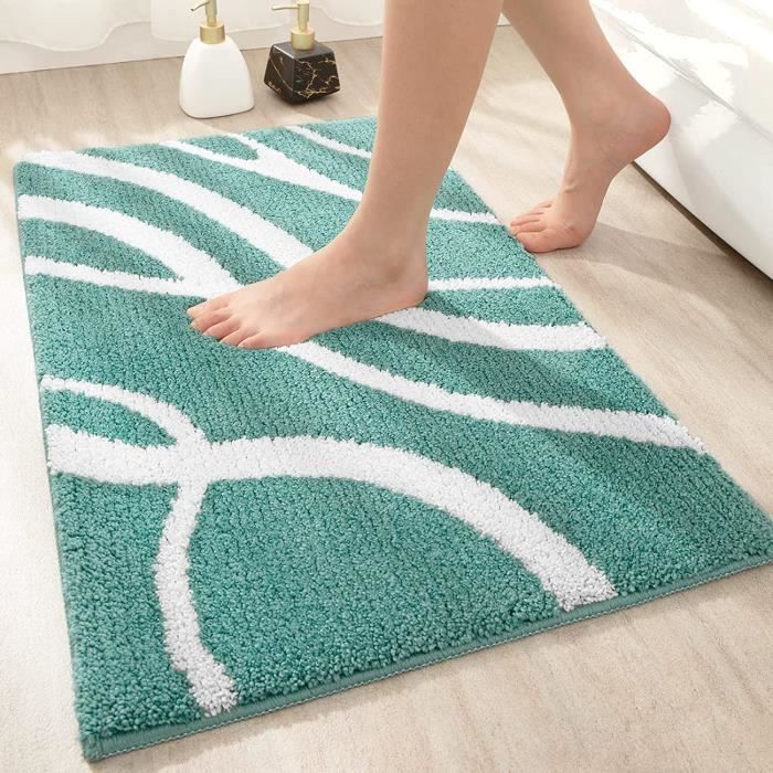 Tapis De Bain COLOR&GEOMETRY Blanc 40x60cm - Antidérapant Et Absorbant - Pour Salle De Bain