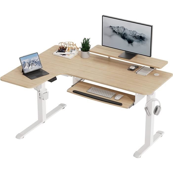 Support De Projecteur Réglable 30-60 Cm - Plateau 33x21 Cm, Alliage Alu, Guide-câble, Pour Plafond/mur